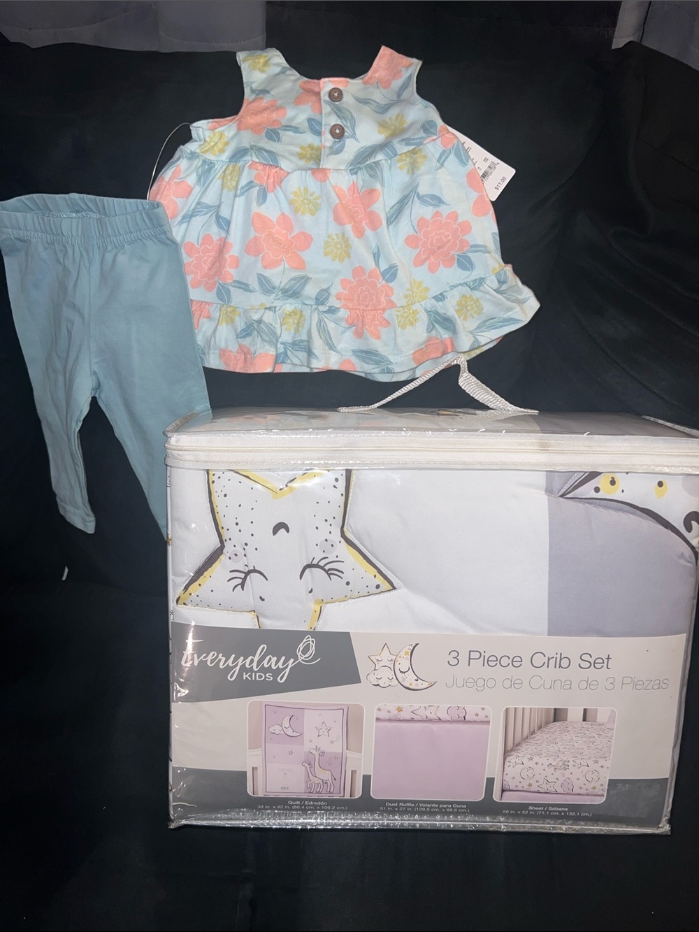 Babyshower Bundle 🌸💐🪷✨ 3 piece Crib Set + 2 pcs baby girl 3 month set.